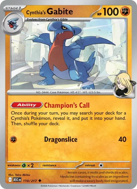 Cynthia's Gabite [Champion's Call | Dragonslice]