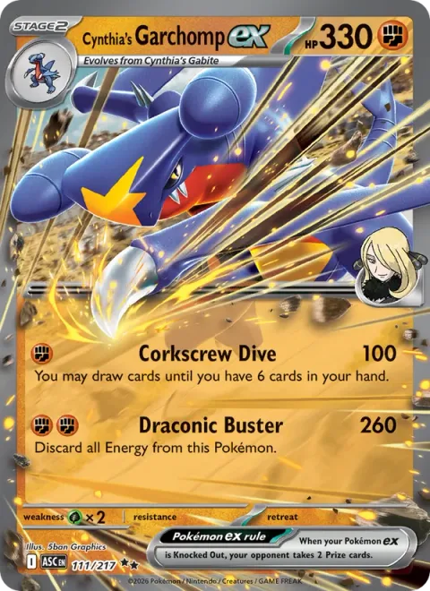 Cynthia's Garchomp ex [Corkscrew Dive | Draconic Buster]