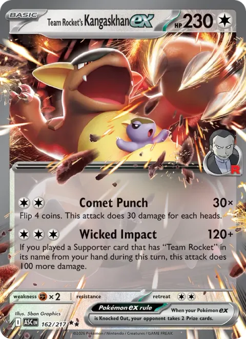 Team Rocket's Kangaskhan ex [Comet Punch | Wicked Impact]