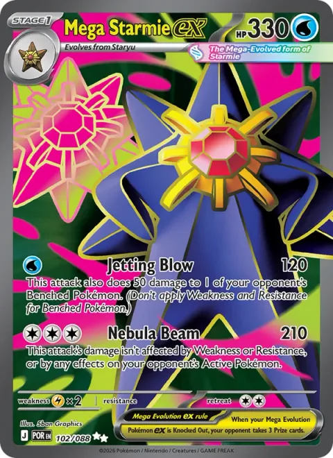 Mega Starmie ex [Jetting Blow | Nebula Beam]