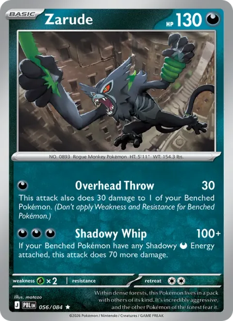 Zarude [Overhead Throw | Shadowy Whip]