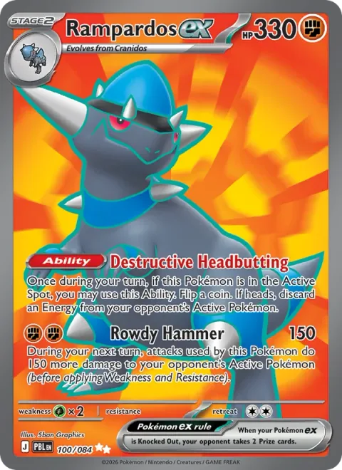 Rampardos ex [Destructive Headbutting | Rowdy Hammer]