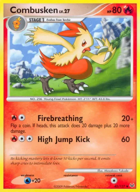 Combusken Lv.27 [Firebreathing | High Jump Kick]