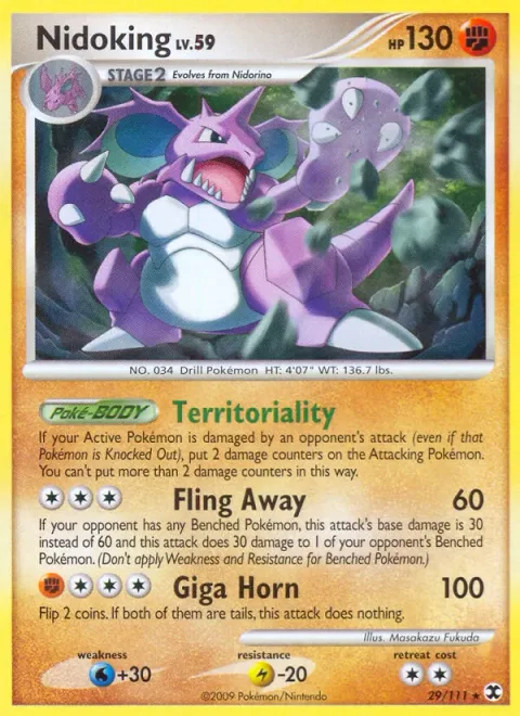 Nidoking Lv.59 [Territoriality | Fling Away | Giga Horn]
