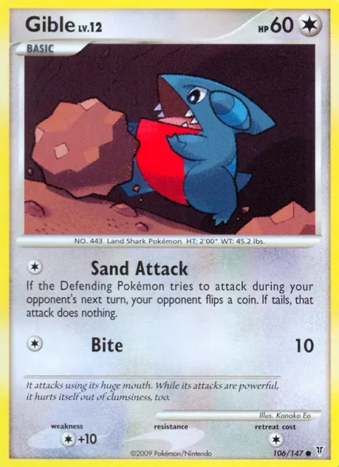 Gible Lv.12 [Sand Attack | Bite]