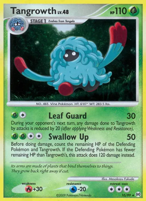 Tangrowth Lv.48 [Leaf Guard | Swallow Up]
