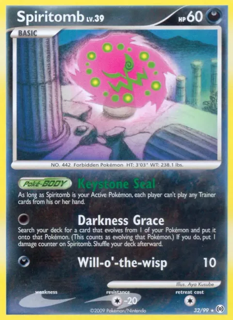 Spiritomb Lv.39 [Keystone Seal | Darkness Grace | Will-o'-the-wisp]