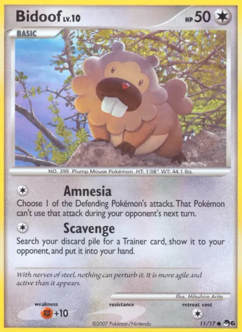 Bidoof Lv.10 [Amnesia | Scavenge]