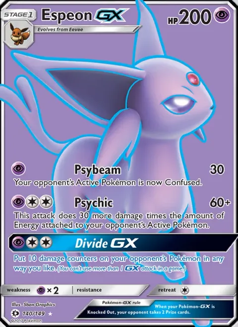 Espeon GX [Psybeam | Psychic | Divide GX]