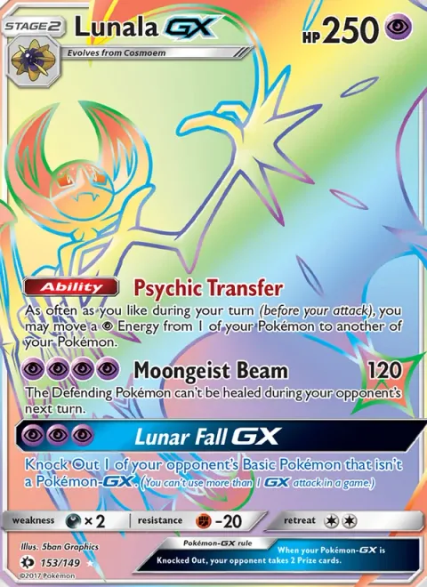 Lunala GX [Psychic Transfer | Moongeist Beam | Lunar Fall GX]