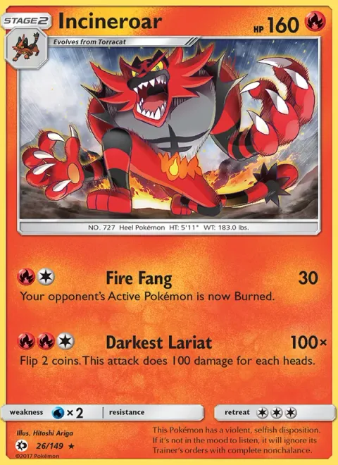 Incineroar [Fire Fang | Darkest Lariat]