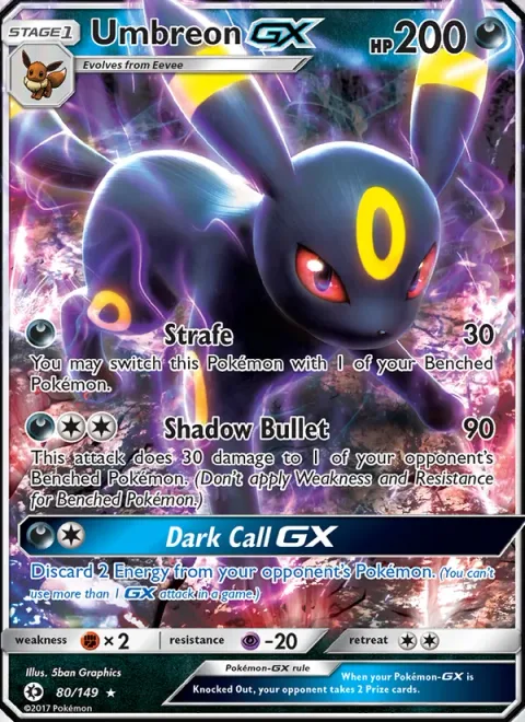 Umbreon GX [Strafe | Shadow Bullet | Dark Call GX]