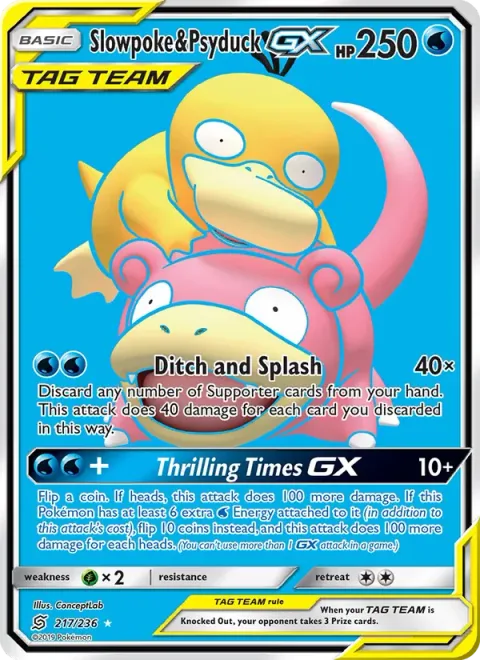Slowpoke & Psyduck GX [Ditch and Splash | Thrilling Times GX]