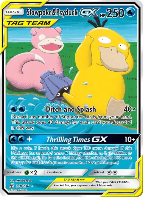 Slowpoke & Psyduck GX [Ditch and Splash | Thrilling Times GX]