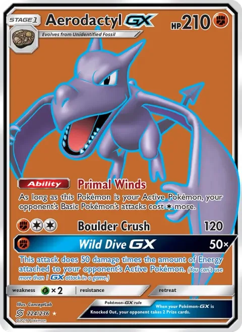 Aerodactyl GX [Primal Winds | Boulder Crush | Wild Dive GX]