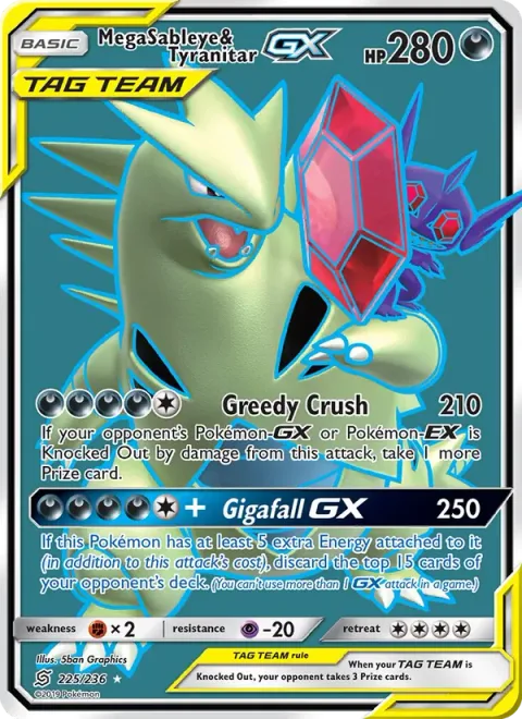 Mega Sableye & Tyranitar GX [Greedy Crush | Gigafall GX]