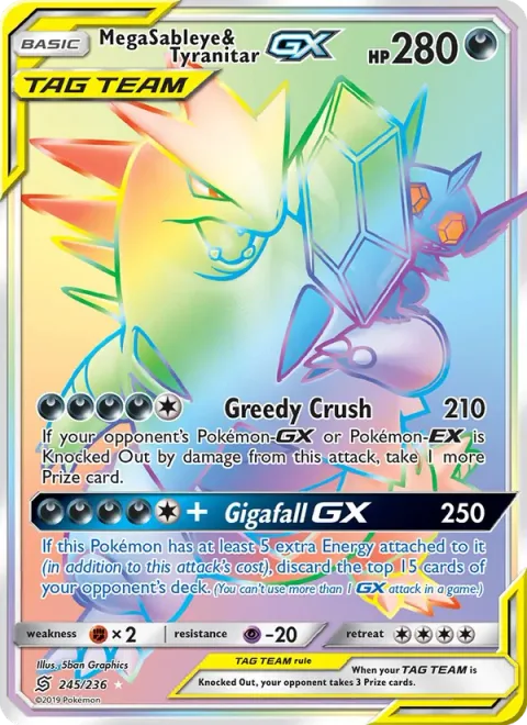 Mega Sableye & Tyranitar GX [Greedy Crush | Gigafall GX]
