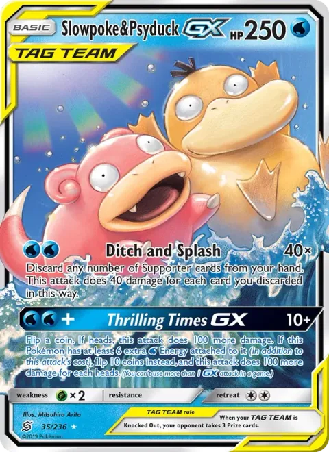 Slowpoke & Psyduck GX [Ditch and Splash | Thrilling Times GX]
