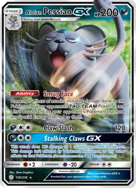 Alolan Persian GX [Smug Face | Claw Slash | Stalking Claws GX]