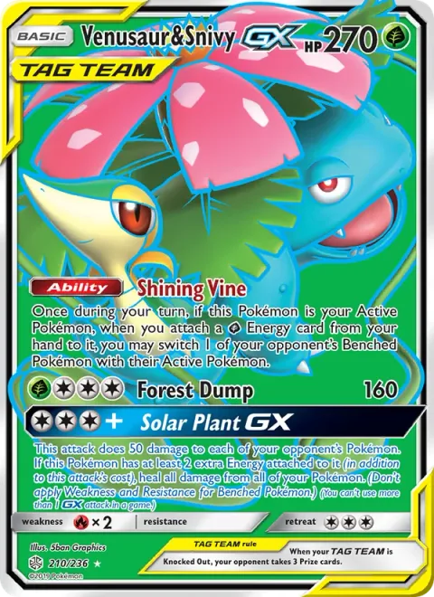 Venusaur & Snivy GX [Shining Vine | Forest Dump | Solar Plant GX]
