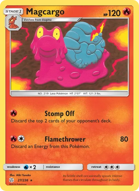 Magcargo [Stomp Off | Flamethrower]