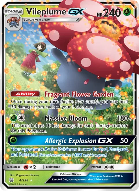 Vileplume GX [Flagrant Flower Garden | Massive Bloom | Allergic Explosion GX]