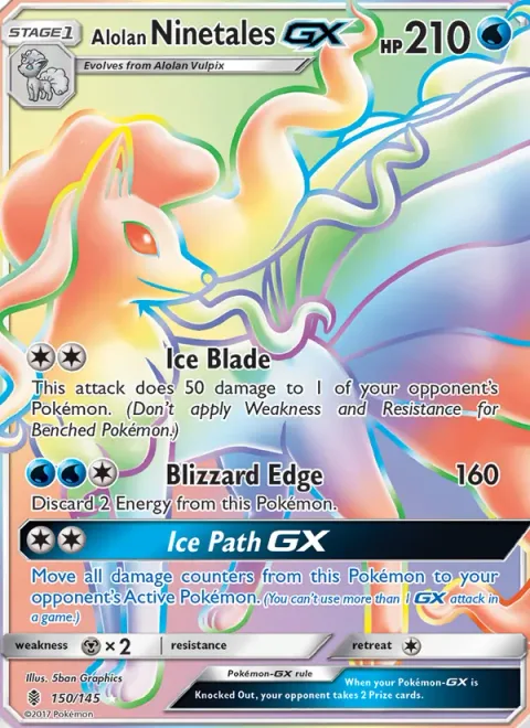 Alolan Ninetales GX [Ice Blade | Blizzard Edge | Ice Path GX]
