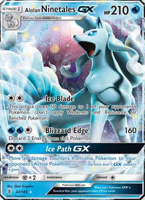 Alolan Ninetales GX [Ice Blade | Blizzard Edge | Ice Path GX]