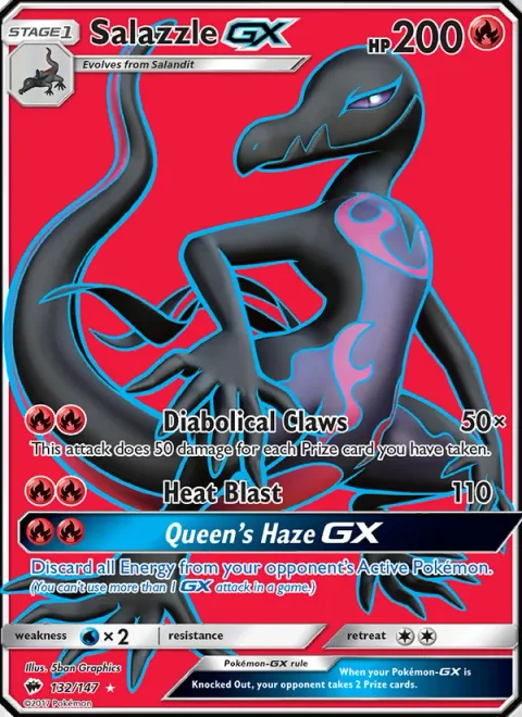Salazzle GX [Diabolical Claws | Heat Blast | Queen's Haze GX]