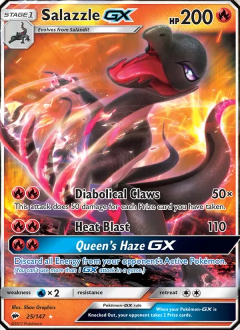 Salazzle GX [Diabolical Claws | Heat Blast | Queen's Haze GX]
