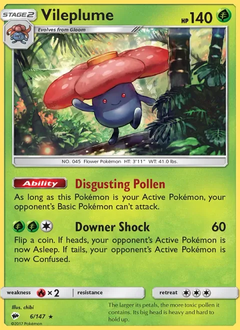 Vileplume [Disgusting Pollen | Downer Shock]