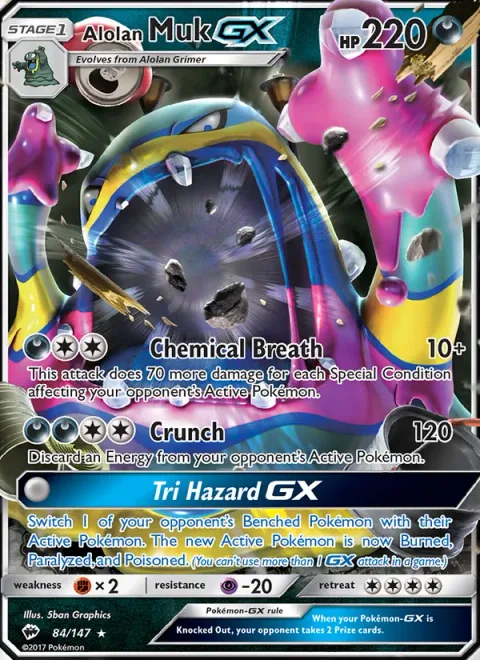 Alolan Muk GX [Chemical Breath | Crunch | Tri Hazard GX]