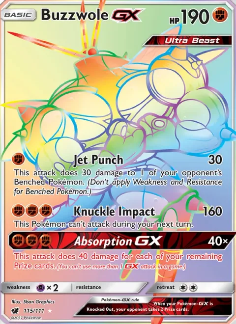 Buzzwole GX [Jet Punch | Knuckle Impact | Absorption GX]
