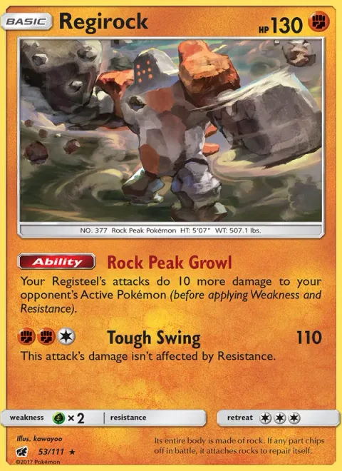 Regirock [Rock Peak Growl | Tough Swing]
