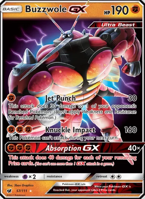 Buzzwole GX [Jet Punch | Knuckle Impact | Absorption GX]
