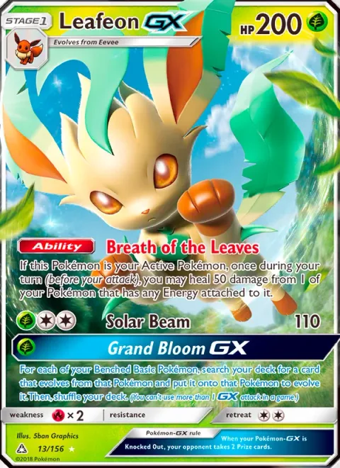 Leafeon GX [Breath of the Leaves | Solar Beam | Grand Bloom GX]