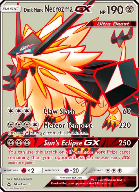 Dusk Mane Necrozma GX [Claw Slash | Meteor Tempest | Sun's Eclipse GX]