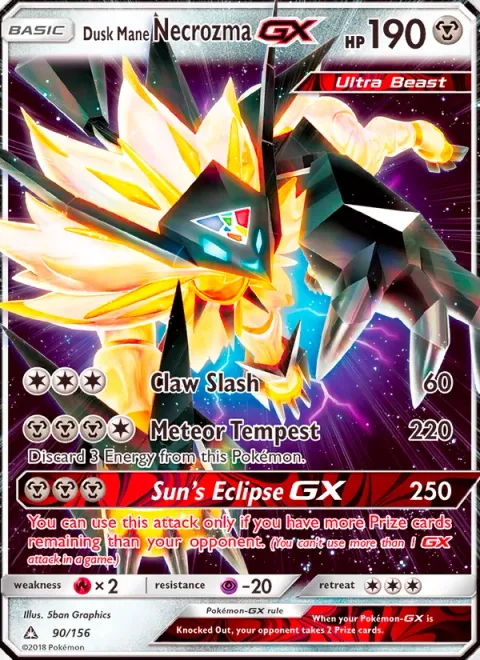 Dusk Mane Necrozma GX [Claw Slash | Meteor Tempest | Sun's Eclipse GX]
