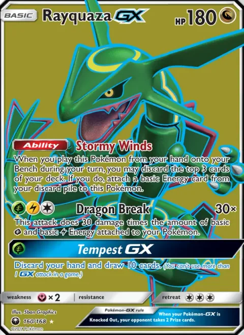 Rayquaza GX [Stormy Winds | Dragon Break | Tempest GX]