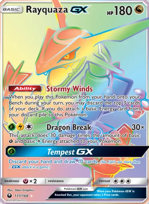 Rayquaza GX [Stormy Winds | Dragon Break | Tempest GX]