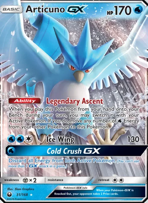 Articuno GX [Legendary Ascent | Ice Wing | Cold Crush GX]