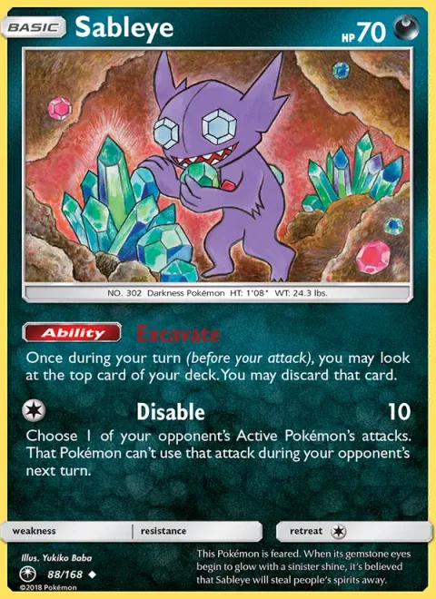 Sableye [Excavate | Disable]