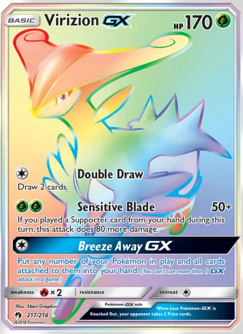 Virizion GX [Double Draw | Sensitive Blade | Breeze Away GX]