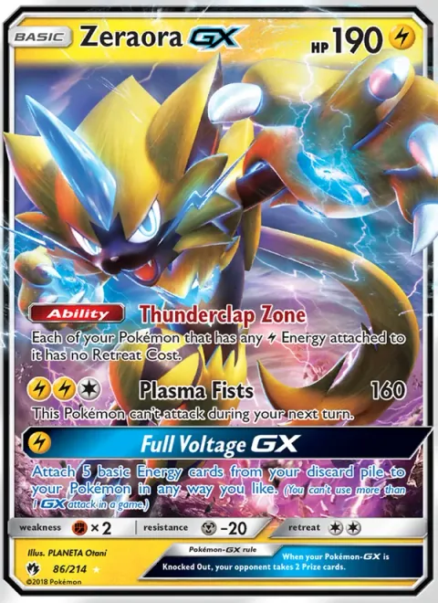 Zeraora GX [Thunderclap Zone | Plasma Fists | Full Voltage GX]