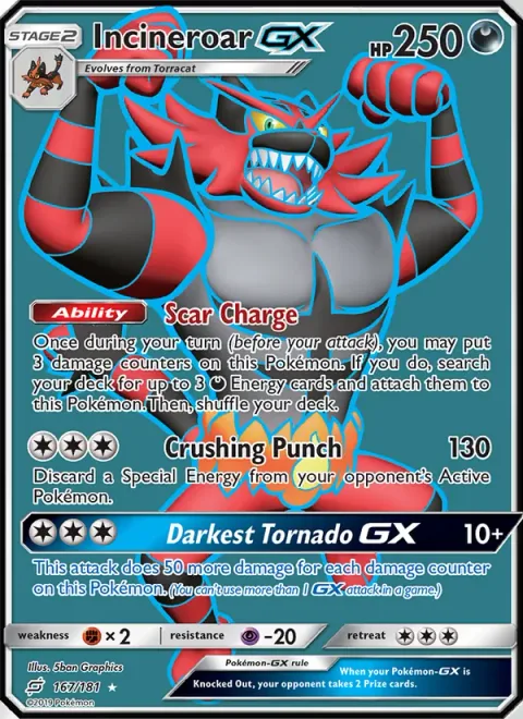 Incineroar GX [Scar Charge | Crushing Punch | Darkest Tornado GX]