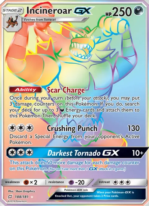 Incineroar GX [Scar Charge | Crushing Punch | Darkest Tornado GX]