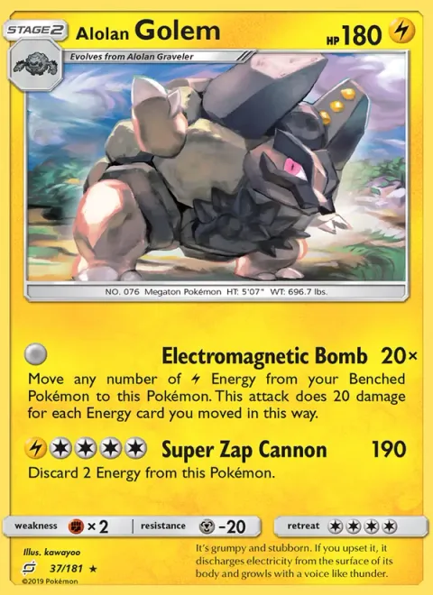 Alolan Golem [Electromagnetic Bomb | Super Zap Cannon]