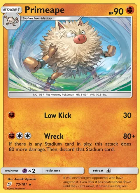 Primeape [Low Kick | Wreck]