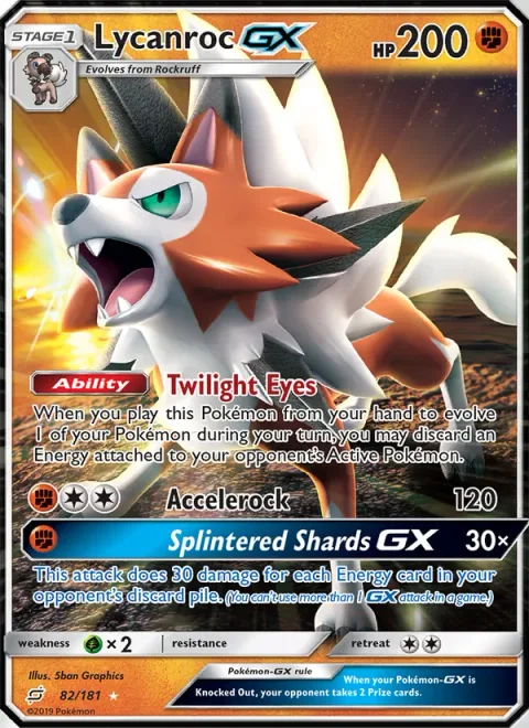 Lycanroc GX [Twilight Eyes | Accelerock | Splintered Shard GX]