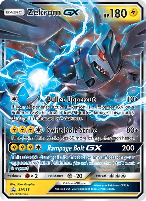 Zekrom GX [Bullet Uppercut | Swift Bolt Strike | Rampage Bolt GX]